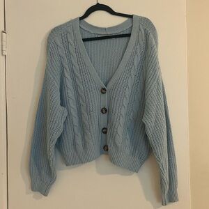 Abercrombie & Fitch Baby Blue Cable Knit Cardigan